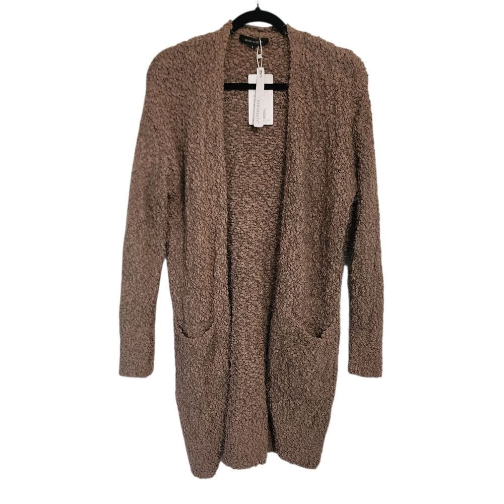 Merokeey Cardigan Sweater L Brown Cozy Slouchy Teacher Long NWT